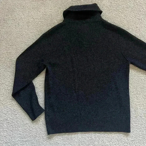 J Crew Sweater Button Dark Gray High Neck Men’s Size Large 100% Lambs Wool 19458 - Picture 11 of 15